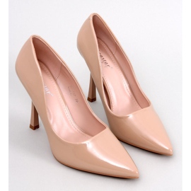 Anika Khaki lakkozott női magassarkú bézs 1