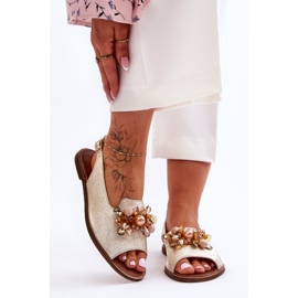 Lapos szandál Nicole 2805/064 arany aranysárga 1