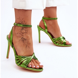 Női zöld My Darling magassarkú szandál 2