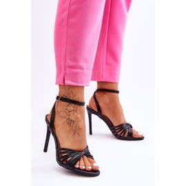 Női magassarkú szandál fekete My Darling 2