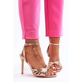 Női arany My Darling magassarkú szandál aranysárga 1