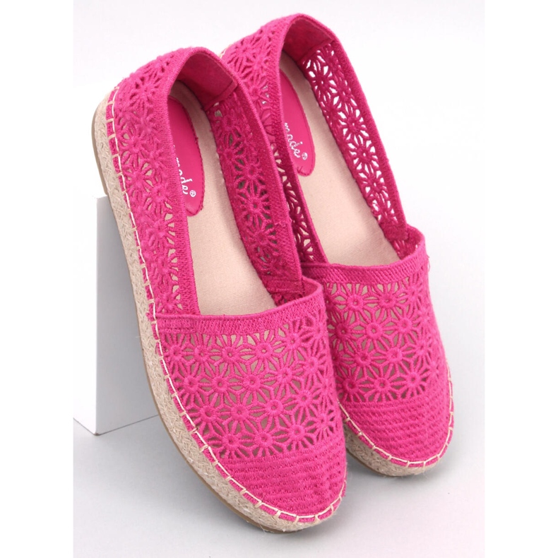 Áttört espadrillák Terian Fuchsia Rose Red rózsaszín 1