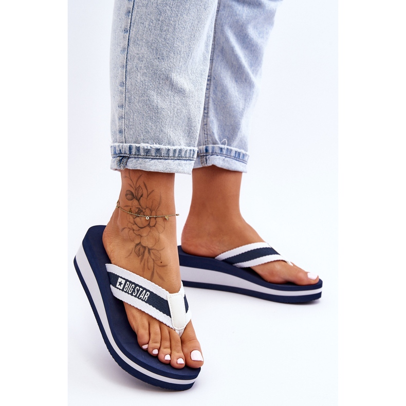 Női Wedge Flip Flop Big Star HH274A094 sötétkék 1