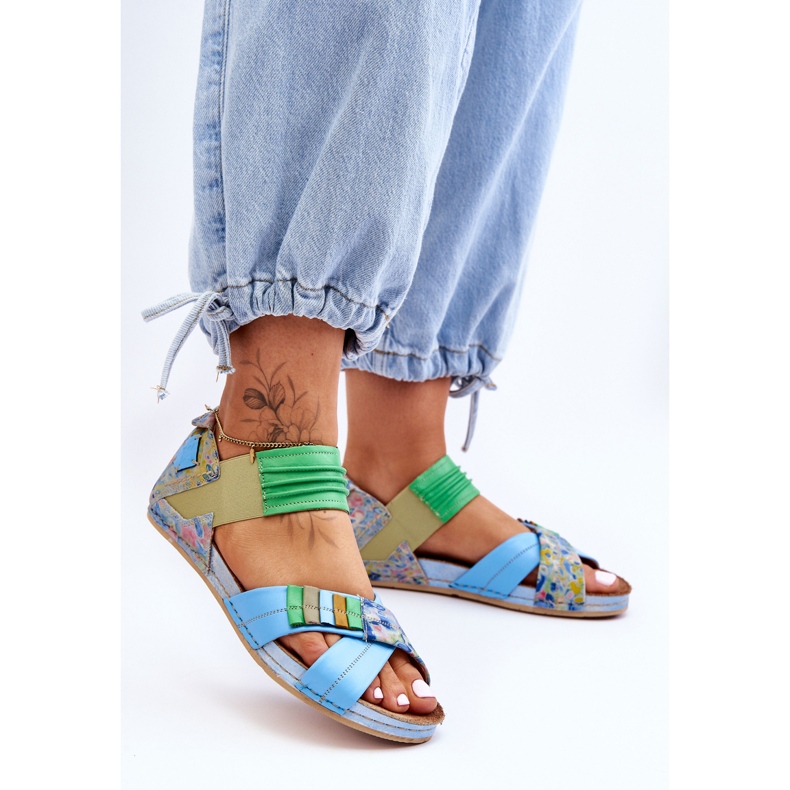 Bőr szandál Welt Maciejka 03375-34 kék 1 Bőr szandál Welt Maciejka 03375-34 kék 1