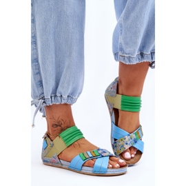 Bőr szandál Welt Maciejka 03375-34 kék 2 Bőr szandál Welt Maciejka 03375-34 kék 2