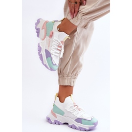 PS1 Női felbújós zoknis tornacipő fehér/lila Keaton 6