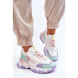 PS1 Női felbújós zoknis tornacipő fehér/lila Keaton 8