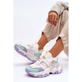 PS1 Női felbújós zoknis tornacipő fehér/lila Keaton 1