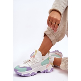 PS1 Női felbújós zoknis tornacipő fehér/lila Keaton 10