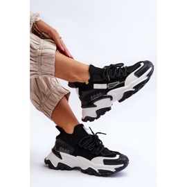 PS1 Női felbújós zoknis tornacipő, fekete Keaton 1