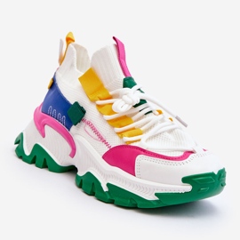 PS1 Női zoknis tornacipő fehér-zöld Keaton 1