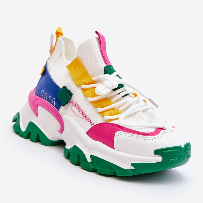 PS1 Női zoknis tornacipő fehér-zöld Keaton 1