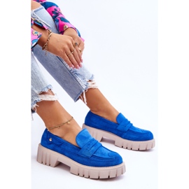 Női velúr bebújós cipők Blue Fiorell kék 1