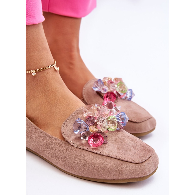 PS1 Velúr naplopók dekoratív kristályokkal, sötétbézs Arvilla 2