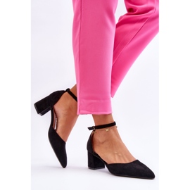 Suede Heel Pumps Black Promise fekete 2