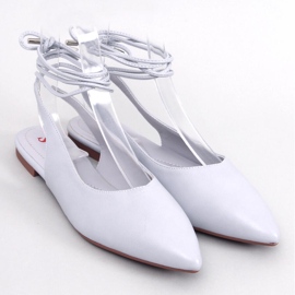 Jody Gray fűzős nyitott sarkú balettcipők szürke 1