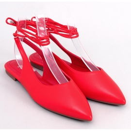 Jody Red fűzős, nyitott sarkú balettcipők piros 1