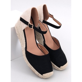 Platten Fekete ékes espadrillák 1