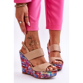 Calderia női ékszandál bézs 1