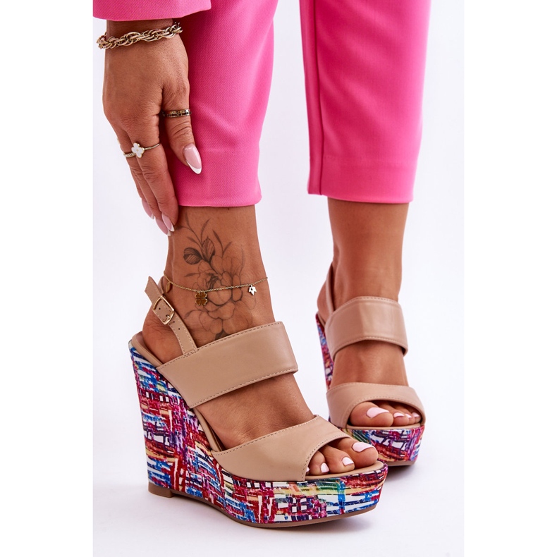 Calderia női ékszandál bézs 1