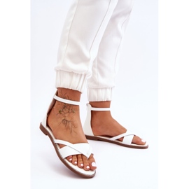 Női cipzáras papucsok, lapos szandálok, fehér felemelkedés! 2