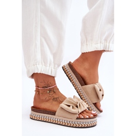 Női Velúr papucs Bézs Lauria masnival 2 Női Velúr papucs Bézs Lauria masnival 2