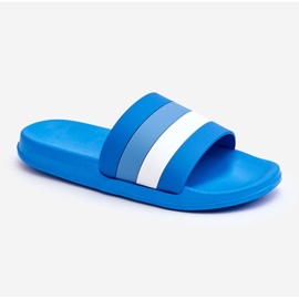 Női Blue Vision csíkos papucs kék 1