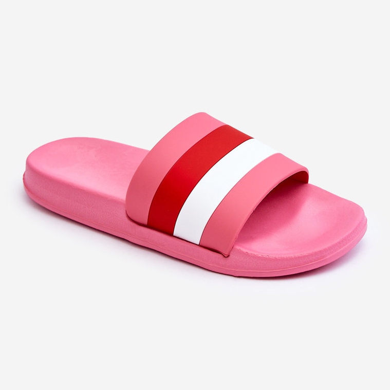 Női sötét rózsaszín Vision csíkos papucs 1