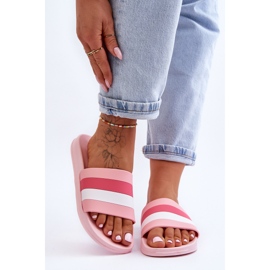 Női Pink Vision csíkos papucs rózsaszín 1