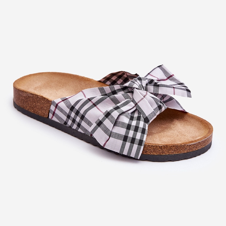 Női csúszdák masnival az emelvényen Szürke Vero 1