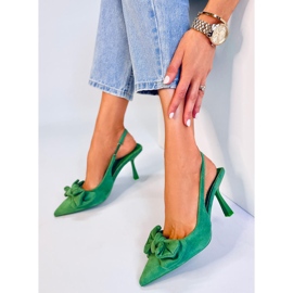 Shirley Green nyitott sarkú pumpák zöld 2