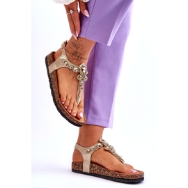 Flip Flop Szandál Cork Platformon Golden Naomi aranysárga 4