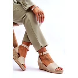 Evento Bőr Wedge Sandals Comfort Shoe Beige Verola bézs 5