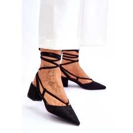 Fekete Carlotte csomózott alacsony sarkú szivattyúk 3