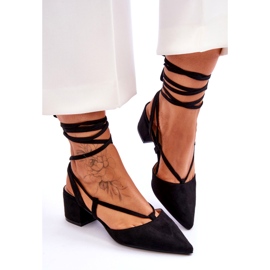 Fekete Carlotte csomózott alacsony sarkú szivattyúk 4