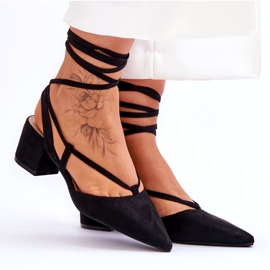 Fekete Carlotte csomózott alacsony sarkú szivattyúk 6