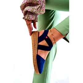 Női velúr Espadrilles Big Star JJ276037 sötétkék 3
