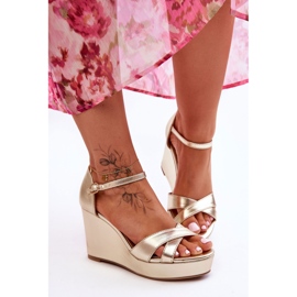 Klasszikus bőr ékszandál Golden Givana aranysárga 1