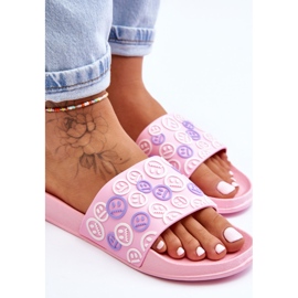 Hangulatjelekkel ellátott női papucs Pink Cosette rózsaszín 2