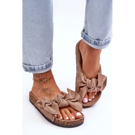 Corduroy Parafa papucs Sötétbézs Summertime 1