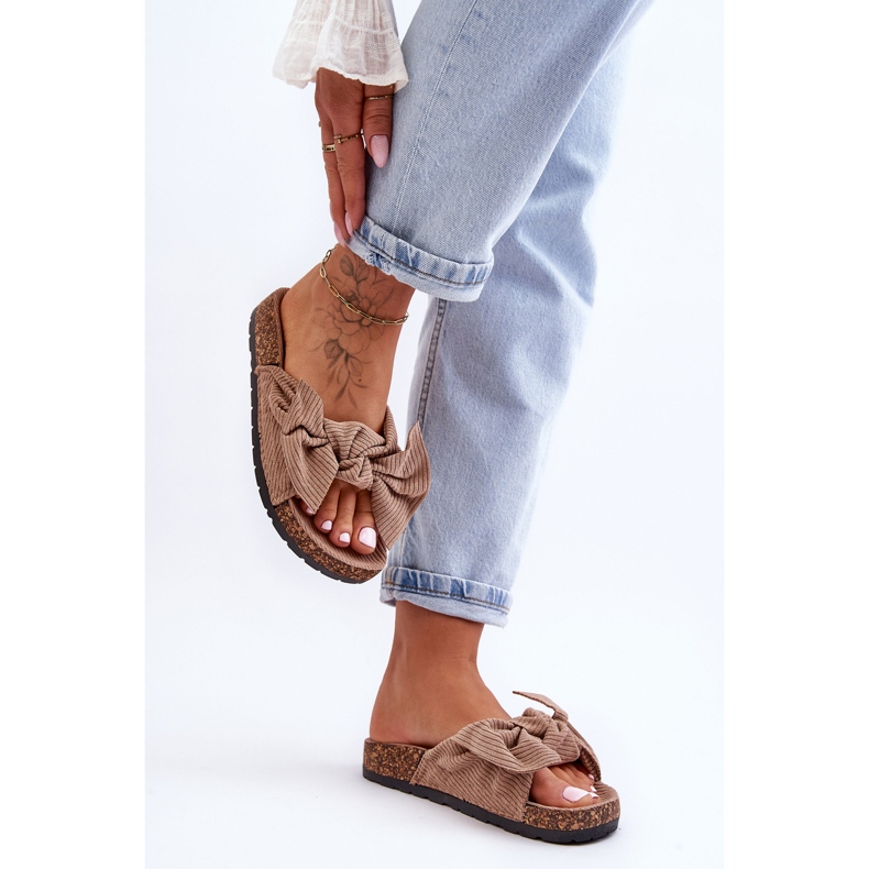 Corduroy Parafa papucs Sötétbézs Summertime 2