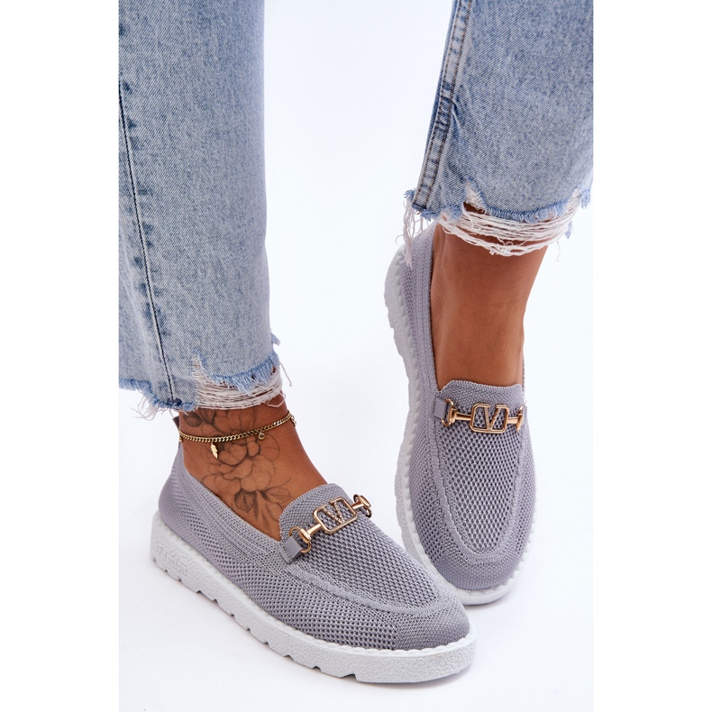 PM1 Női felbújós, díszített tornacipő, szürke Alena 1