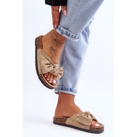 Wendy világos bézs parafa talpú papucs 2