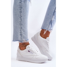 PM1 Fehér Merida bőr fűzős platformú sportcipő 1