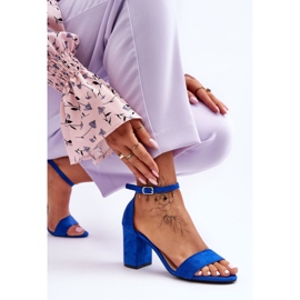 Kék Madame Suede magassarkú szandál 1