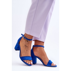 Kék Madame Suede magassarkú szandál 2