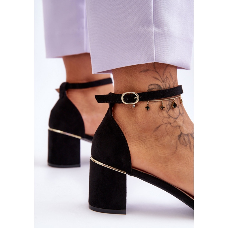 Szandál Egy Stabil Sarkú Fekete Palermo 2