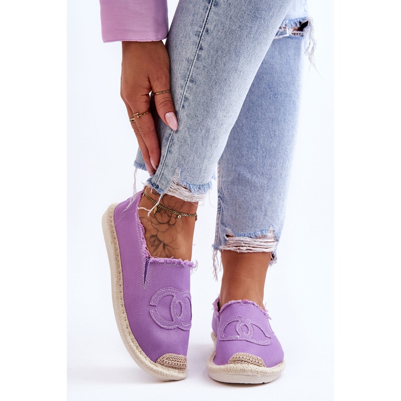 Klasszikus női espadrillák, lila színben 2