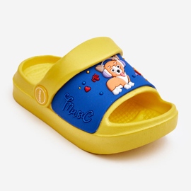WJ1 Könnyű gyermek papucs szandál kutya motívummal, sárga Ricoval 1