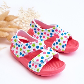 Gyermek habszivacs világos mintás szandál, rózsaszín és fehér Malaga 2